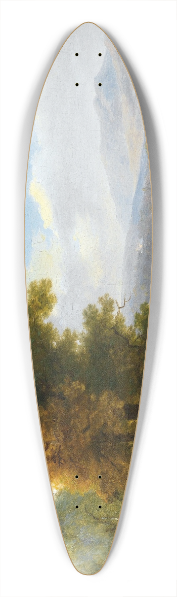 Wolfgang Adam Tpffer - Holzarbeiter vor weiter Landschaft 39.3 inch art pintail longboard deck