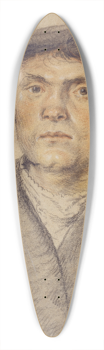 Wolf Huber - Portrait of a Man Waering a Fur-Lined Coat and Broad-Rimmed Hat 39.3 inch art pintail longboard deck
