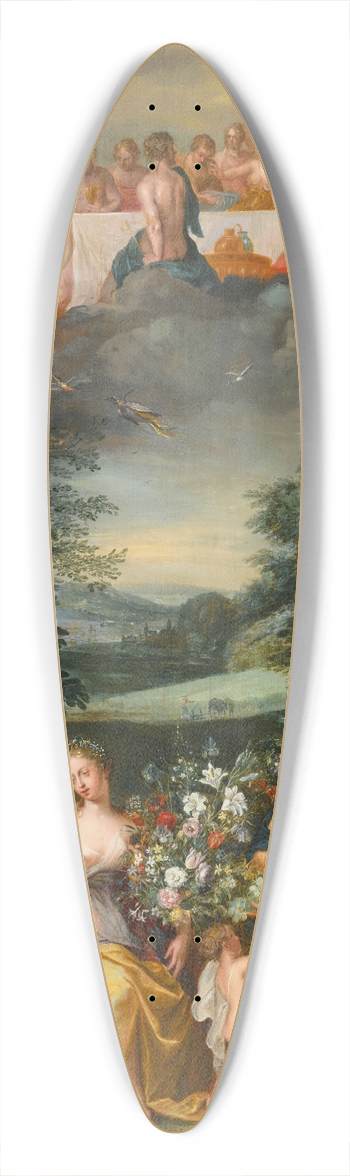 Workshop Of Jan Brueghel The Younger - Homage To The Goddess Flora With A Feast Of The Gods 39.3 inch art pintail longboard deck