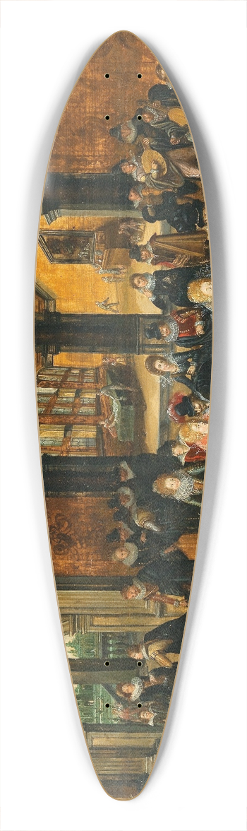 Workshop of Louis de Caullery - A Palace Interior With An Elegant Company 39.3 inch art pintail longboard deck