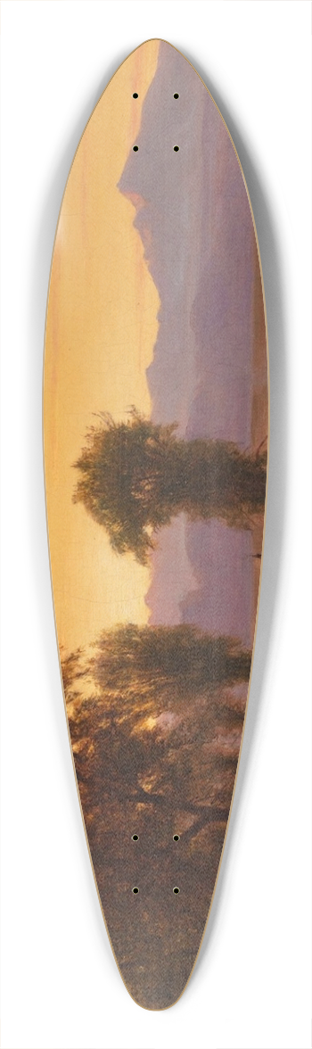 Worthington Whittredge - Indians Crossing the Platte River 39.3 inch art pintail longboard deck
