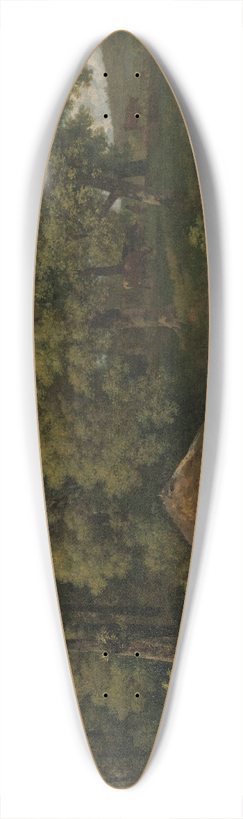 Wouter Johannes van Troostwijk - A Barn on the Bank of a Stream in Gelderland 39.3 inch art pintail longboard deck