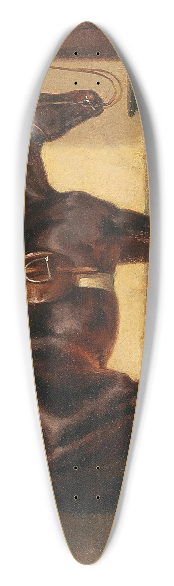 Wouterus Verschuur - A Loyal Friend in the Horse Stable 39.3 inch art pintail longboard deck