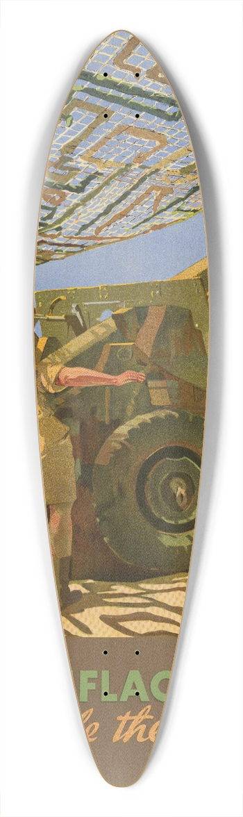 W. R. Chapman - Camouflage Nets  Baffle the Hun 39.3 inch art pintail longboard deck