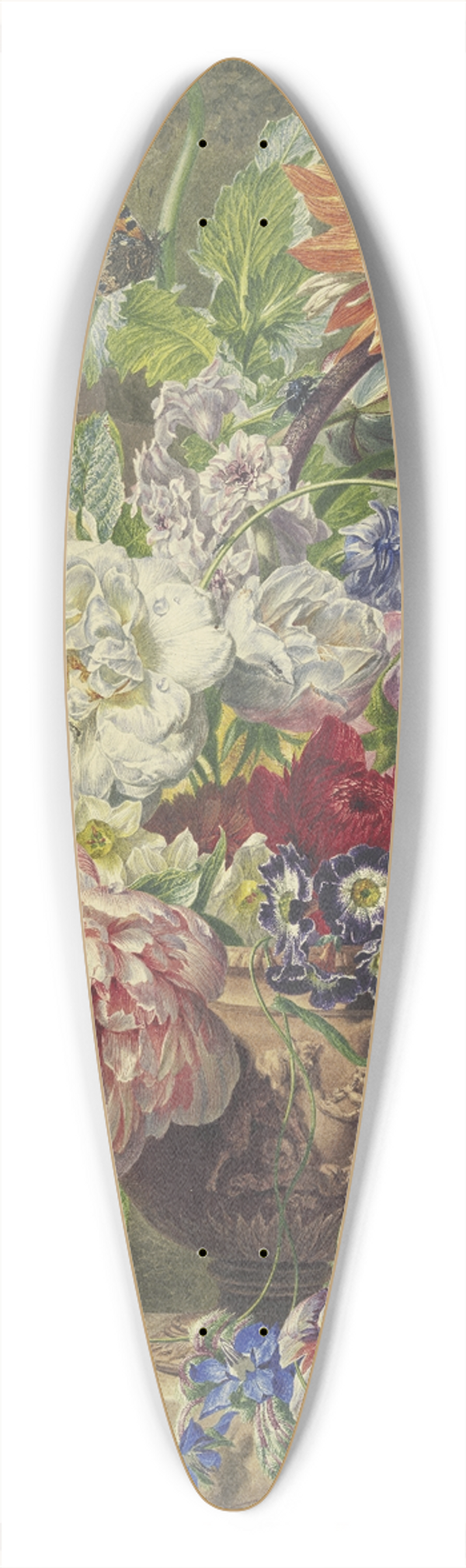 Wybrand Hendriks - Still Life with Bouquet of Flowers and Birds Nest 39.3 inch art pintail longboard deck