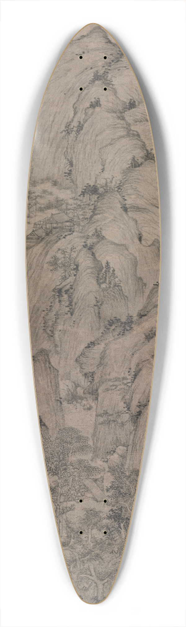 Xu Ben - Streams and Mountains 39.3 inch art pintail longboard deck