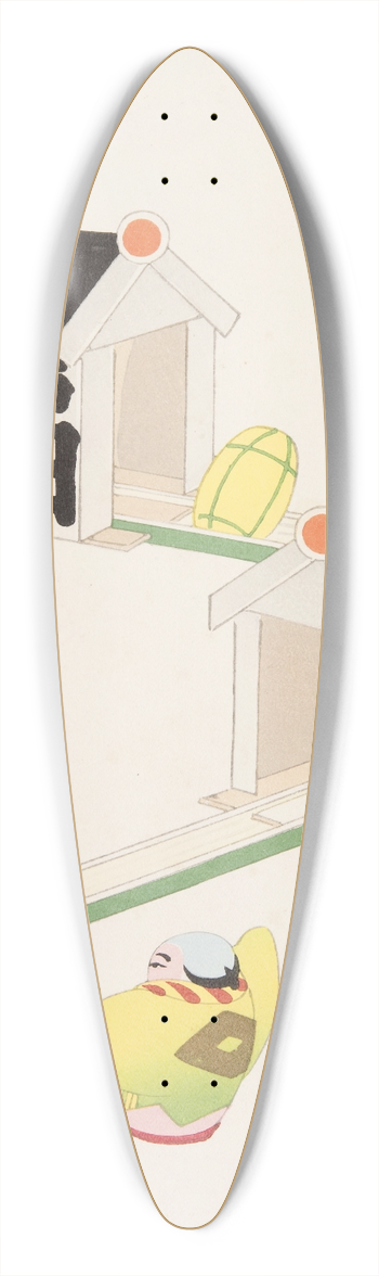 Yamashita Hakuba - Japanese Folk Toys (Kydo gangu sh ; haru) Pl.07 39.3 inch art pintail longboard deck