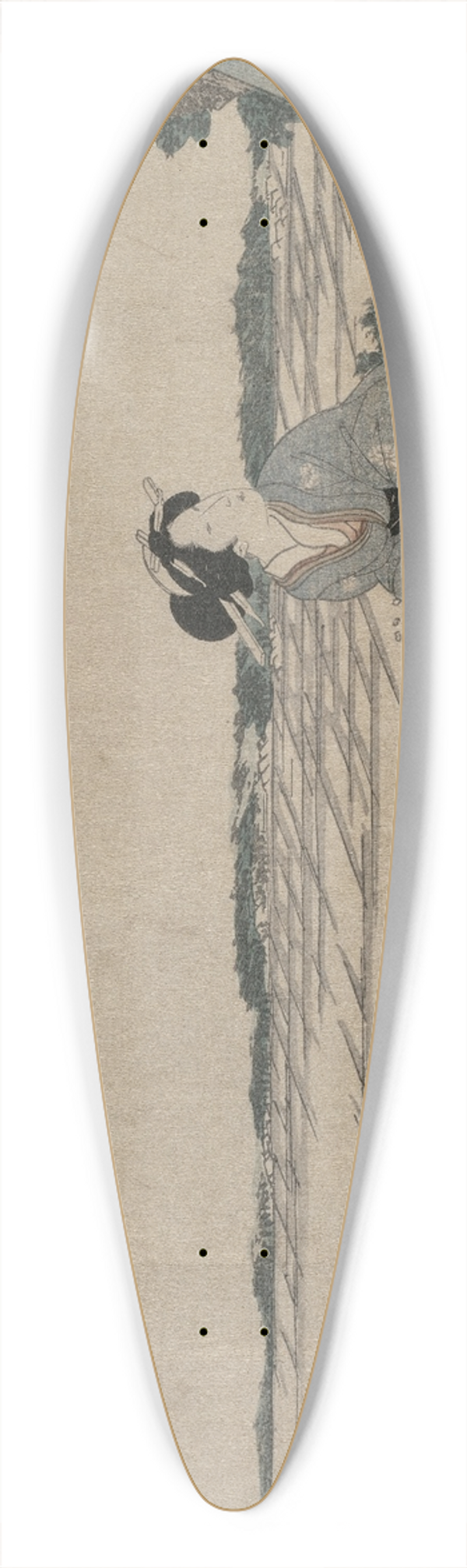 Yanagawa Shigenobu - Two Women on a Hilltop 39.3 inch art pintail longboard deck