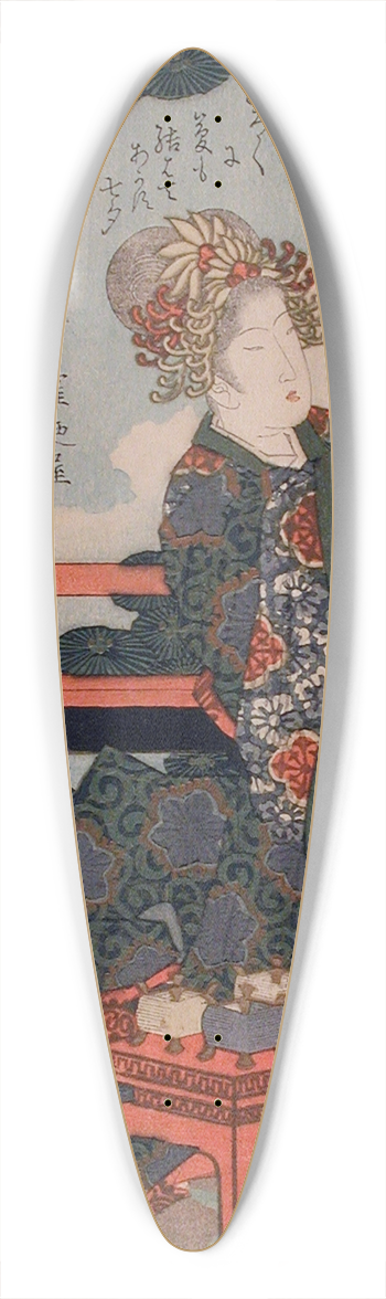 Yashima Gakutei - Representing the Tanabata Festival; Weaver Princess Threading a Needle 39.3 inch art pintail longboard deck