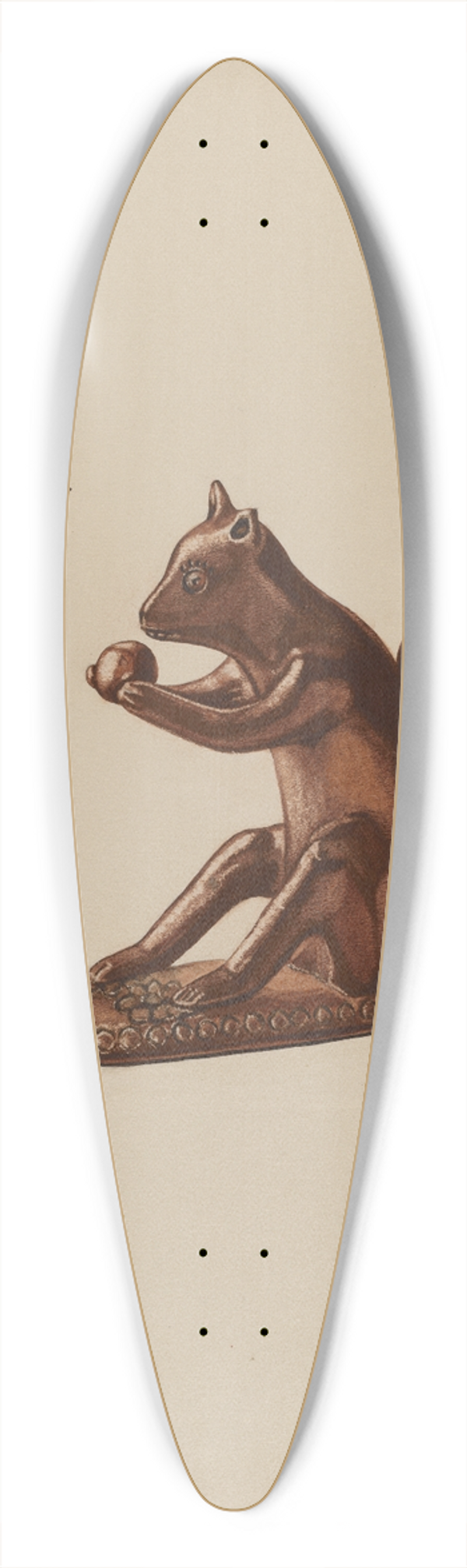 Yolande Delasser - Squirrel Statuette 39.3 inch art pintail longboard deck