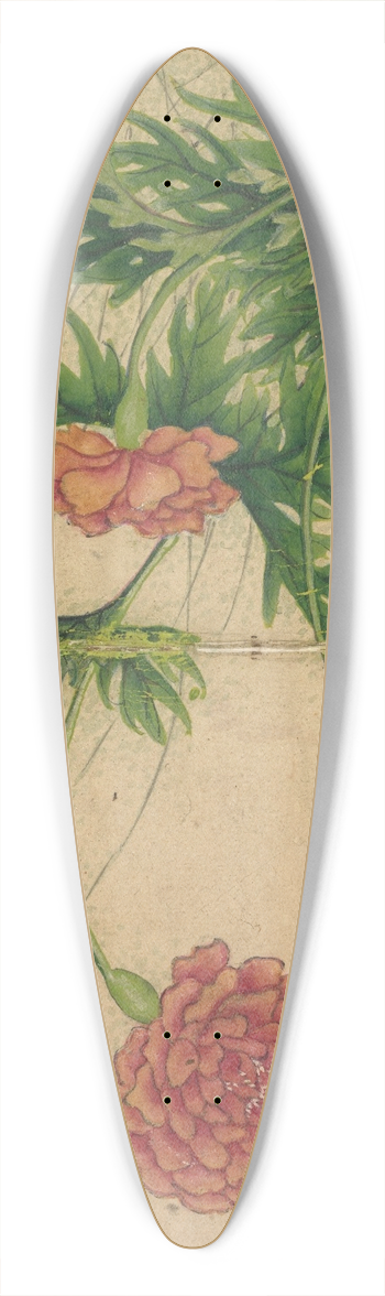 Zhang Ruoai - Peony 39.3 inch art pintail longboard deck