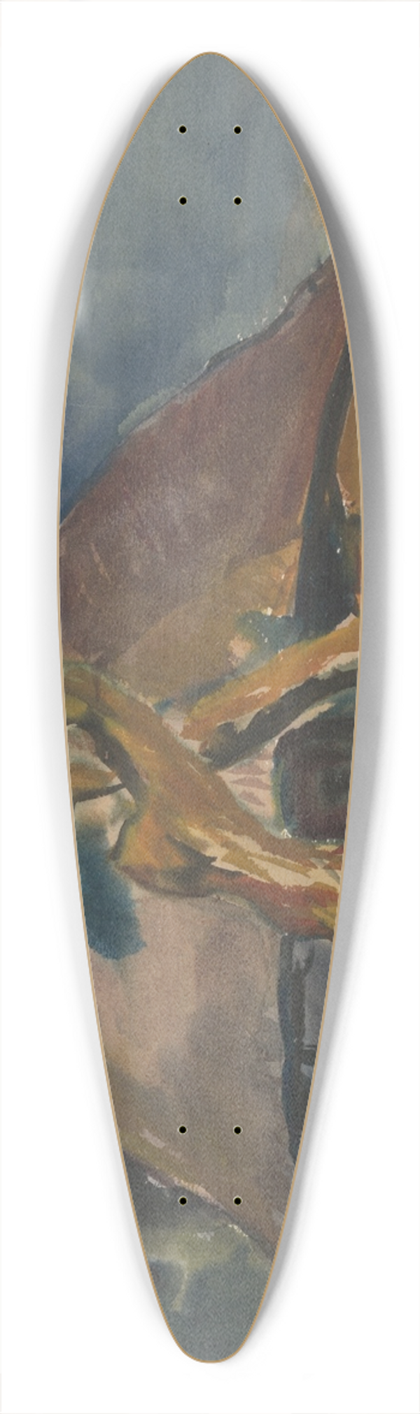 Zolo Palugyay - Cottage below the Mountains 39.3 inch art pintail longboard deck