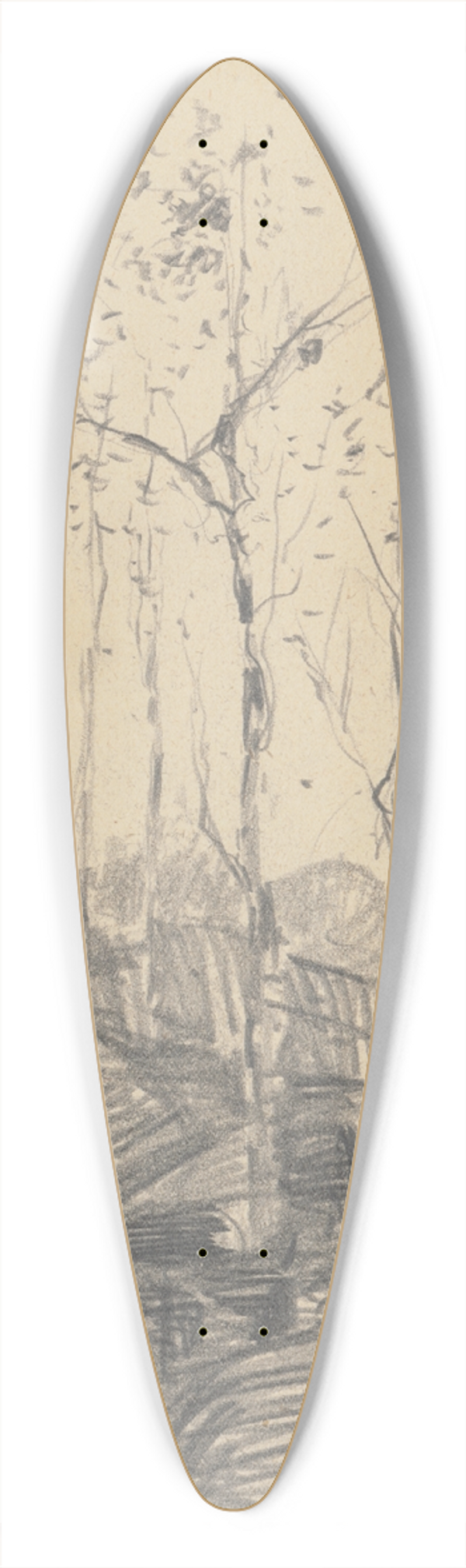 Zolo Palugyay - Trees 39.3 inch art pintail longboard deck