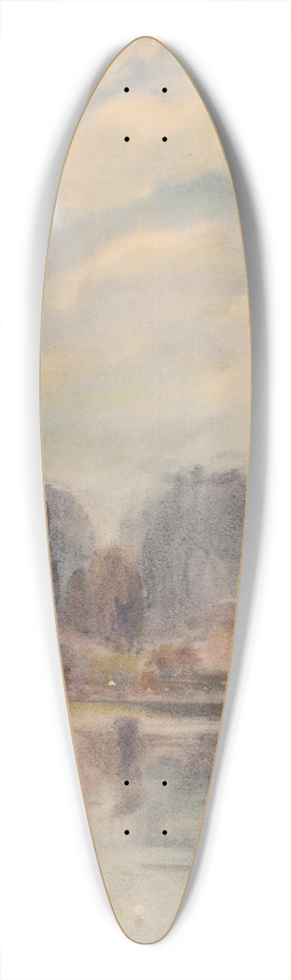 Zolo Palugyay - Twilight at a Pond 39.3 inch art pintail longboard deck