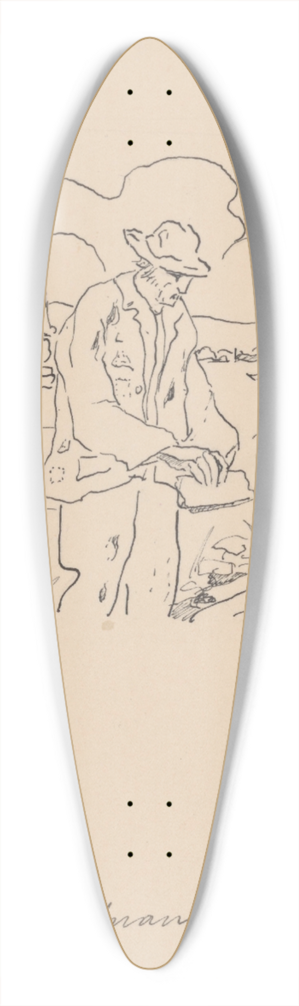 Zolo Palugyay - Unemployed 39.3 inch art pintail longboard deck