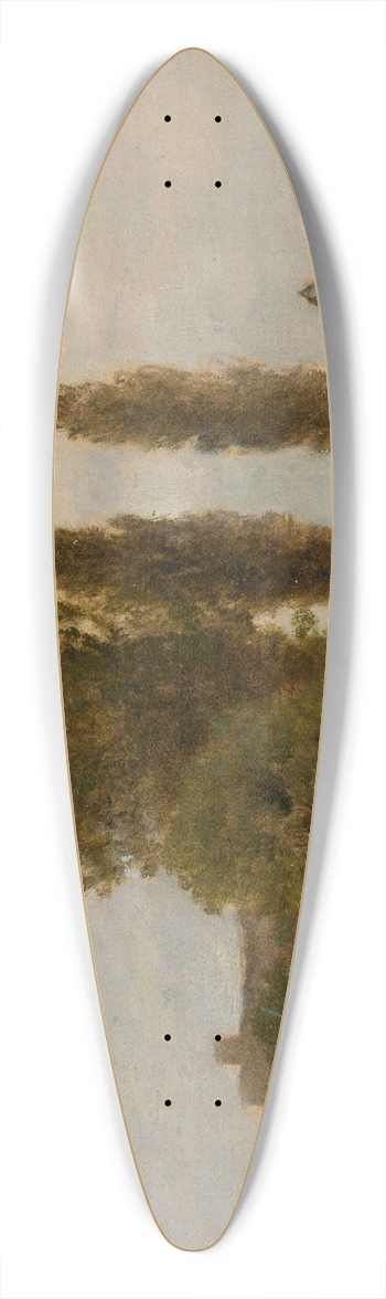 Zygmunt Sidorowicz - Landscape with trees and houses 39.3 inch art pintail longboard deck