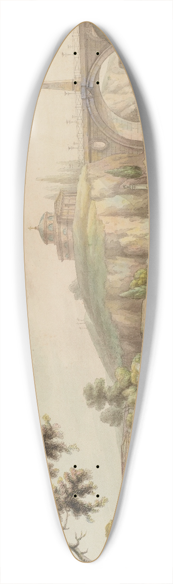 Zygmunt Vogel - View of the Ujazdowski church 39.3 inch art pintail longboard deck