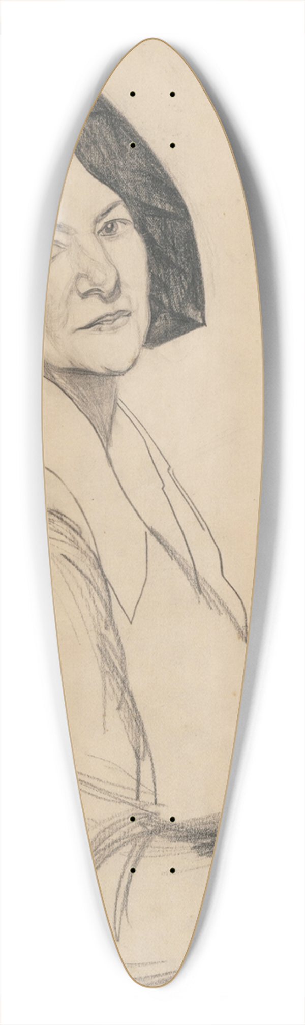 Zygmunt Waliszewski - Portrait of a mother 39.3 inch art pintail longboard deck