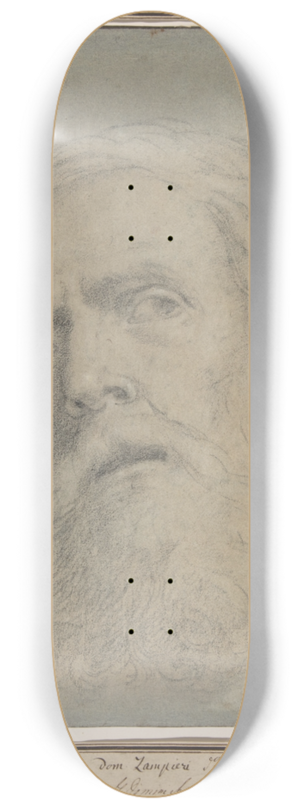 Domenichino - Head of a Bearded Man 8.25 inch art skate deck