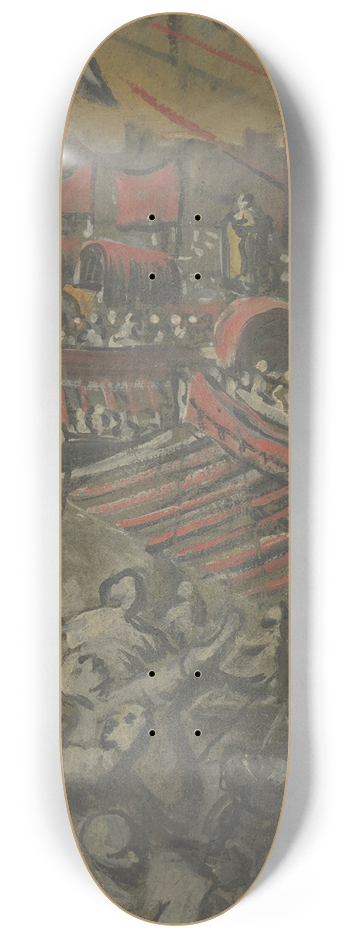 Domenico Tintoretto - Venetian Ships Attacking Constantinople 8.25 inch art skate deck