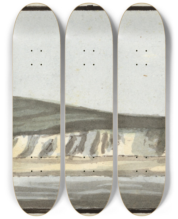 Triptych art skateboard deck of John Thomas Serres The South Foreland by John Thomas Serres (1759-1825)