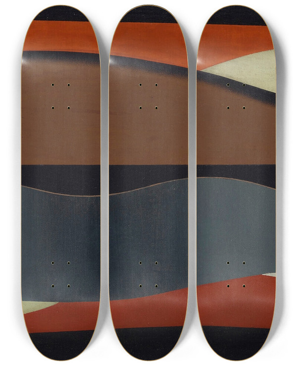 Triptych art skateboard deck of Georges Valmier Sans Titre by Georges Valmier (1885-1937)