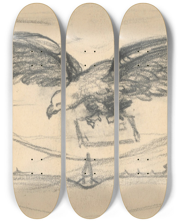 Triptych art skateboard deck of Tefan Polkorb Eagle by Stefan Polkorab