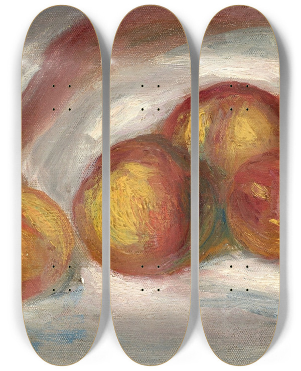 Triptych art skateboard deck of Pierreauguste Renoir Pches by Pierre-Auguste Renoir (1841-1919)