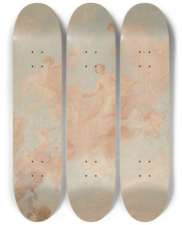 Triptych art skateboard deck of Georges Picard Laurore by Georges Picard (1857)