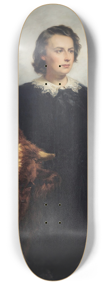 douard-Louis Dubufe - PortraitOf Rosa Bonheur With a Bull 8.25 inch art skate deck
