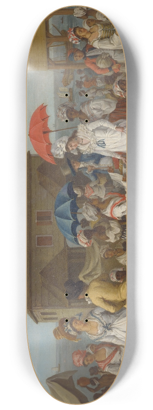 Agostino Brunias - Linen Market, Dominica 8.25 inch art skate deck