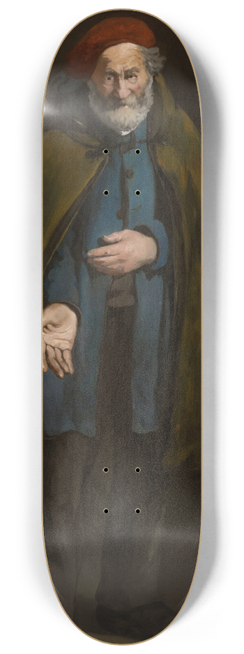 douard Manet - Beggar with a Duffle Coat (Philosopher) 8.25 inch art skate deck