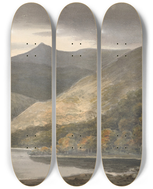 Triptych art skateboard deck of Isaac Weld Killarney Ireland by Isaac Weld (1774-1856)