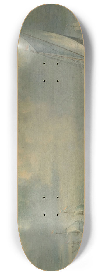 Abraham de Verwer - Marine view with a port in the background 8.25 inch art skate deck