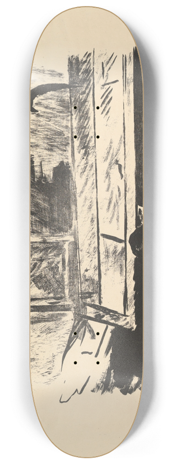 douard Manet - Open Here I Flung the Shutter. Illustration to The Raven by Edgar Allan Poe 8.25 inch art skate deck