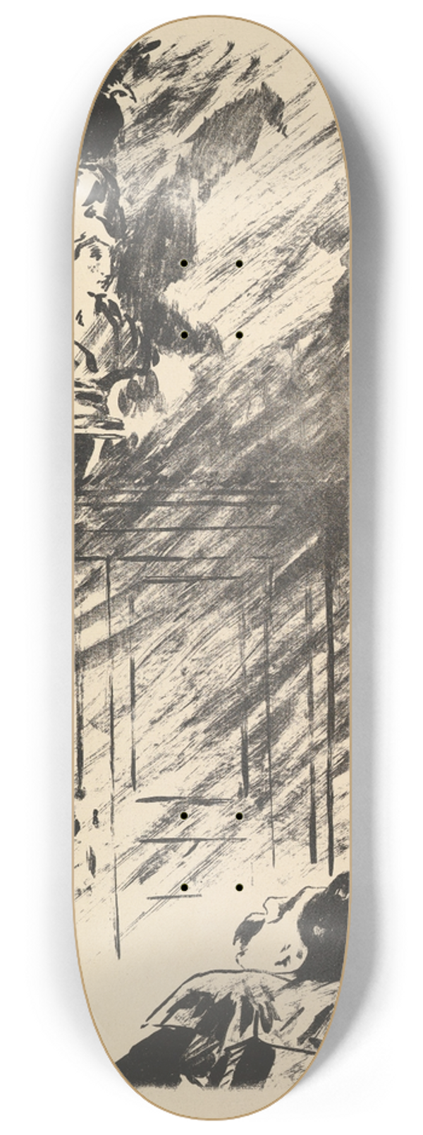 douard Manet - Perched upon a Bust of Pallas. Illustration to The Raven by Edgar Allan Poe 8.25 inch art skate deck