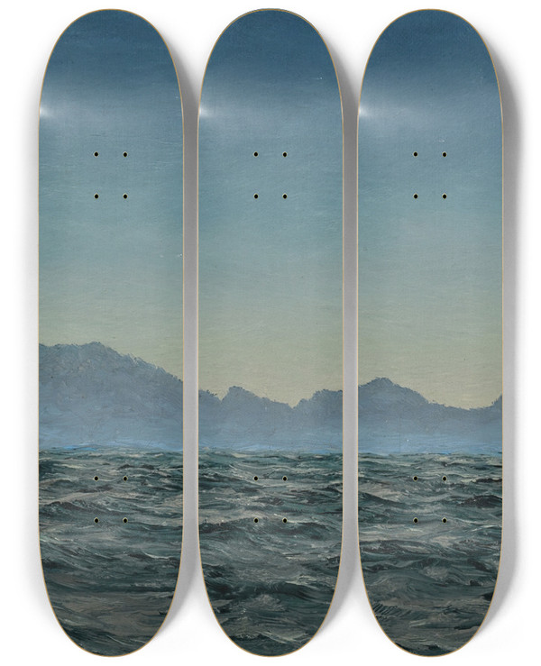 Triptych art skateboard deck of John Brett Cape Wrath by John Brett (1831-1902)