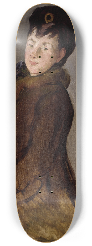 douard Manet - Portrait of Isabelle Lemonnier with a Muff 8.25 inch art skate deck
