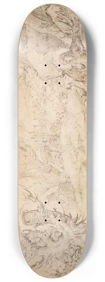 Agostino Carracci - Landscape with The Temptation ofChrist 8.25 inch art skate deck