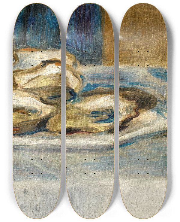 Triptych art skateboard deck of Pierreauguste Renoir Nature Morte Aux Citrons Et Aux Hutres by Pierre-Auguste Renoir (1841-1919)