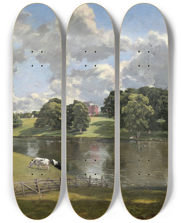 Triptych art skateboard deck of John Constable Wivenhoe Parkessex by John Constable (1776-1837)