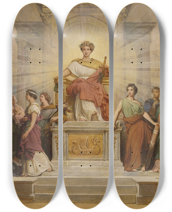 Triptych art skateboard deck of Franoisedouard Picot Le Triomphe De La Ville De Paris by Franois-Edouard Picot (1786-1868)