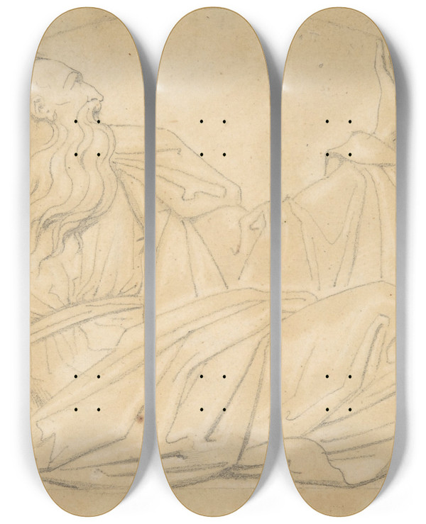 Triptych art skateboard deck of Abel De Pujol St Thomas The Apostle For The Church Of St Vaast In Arras by Abel de Pujol (1785-1861)