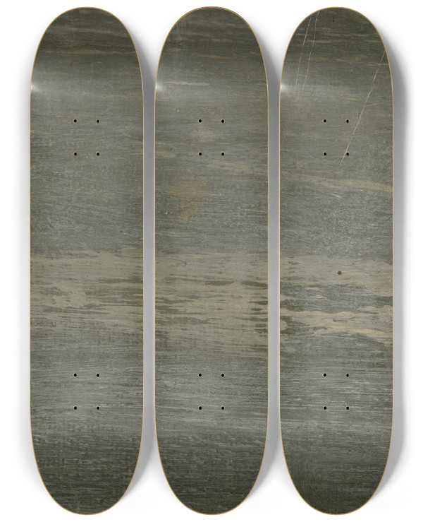 Triptych art skateboard deck of Philipp Rumpf Sheet Of Ice by Philipp Rumpf (1821-1896)