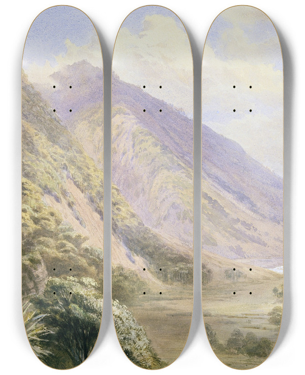 Triptych art skateboard deck of John Gully Paekakariki by John Gully (1819-1888)