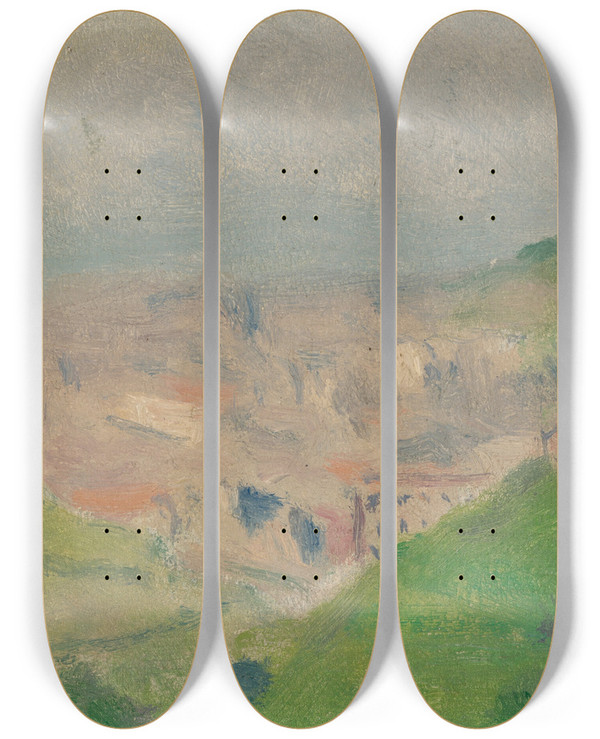 Triptych art skateboard deck of Albert Marquet Coteau Vert Montplaisant by Albert Marquet (1875-1947)