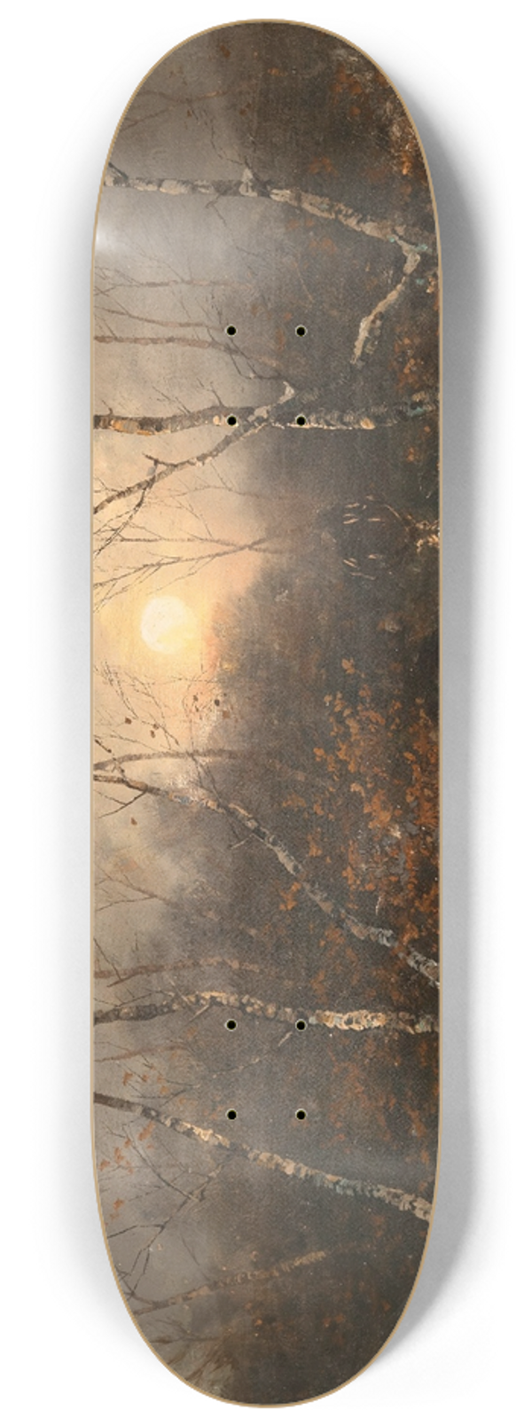 Dsire Thomassin - A Deer in a Forest by Moonlight 8.25 inch art skate deck