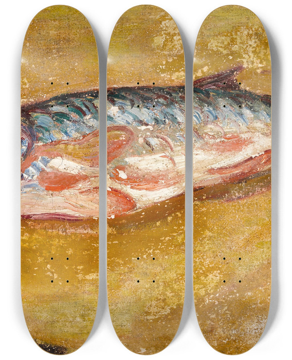 Triptych art skateboard deck of Louis Valtat Le Poisson by Louis Valtat (1869-1952)