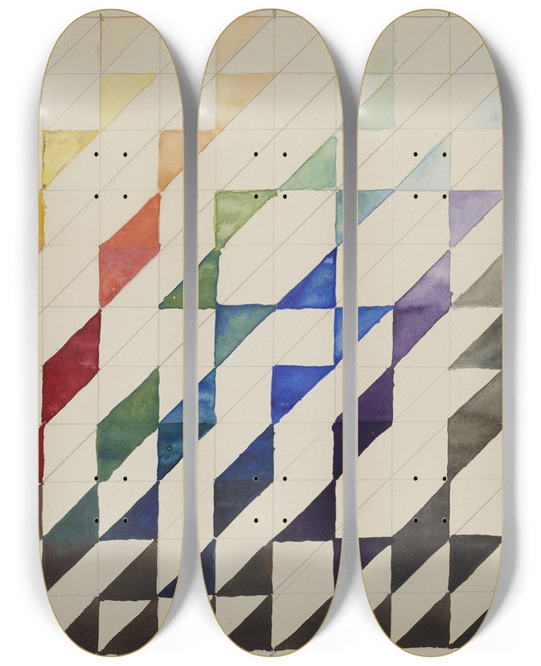 Triptych art skateboard deck of Jules Schmalzigaug Compositie_1 by Jules Schmalzigaug (1882-1917)