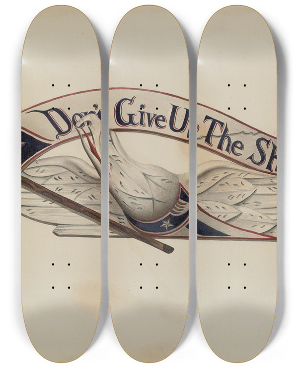 Triptych art skateboard deck of Elizabeth Moutal Bellamy Eagle by Elizabeth Moutal